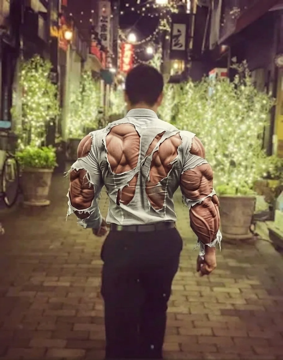 夜道を歩く石倉の後ろ姿